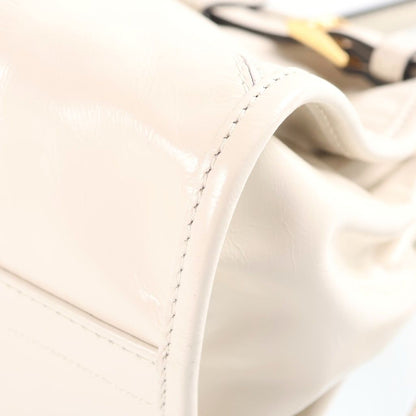 Prada Bonnie Medium 2-Way Shoulder Bag White Leather Gold — view 5