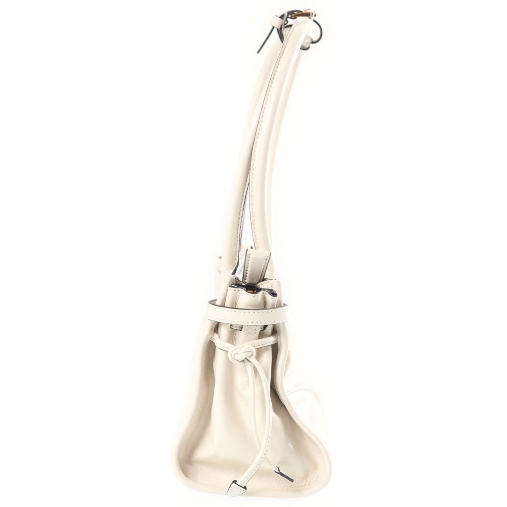 Prada Bonnie Medium 2-Way Shoulder Bag White Leather Gold — view 3