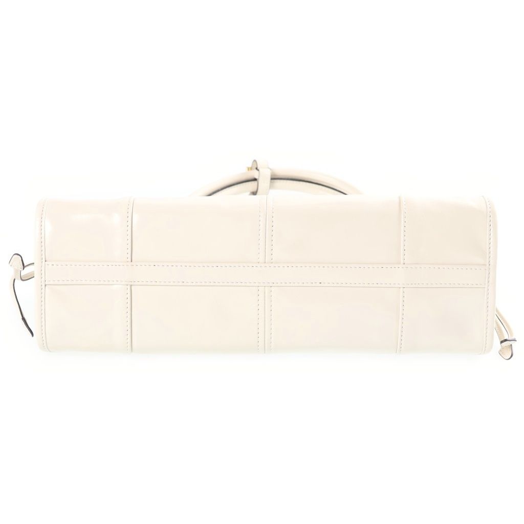 Prada Bonnie Medium 2-Way Shoulder Bag White Leather Gold — view 4