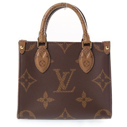 Louis Vuitton Monogram Reverse on the Go BB 2-Way Shoulder Bag Brown Leather