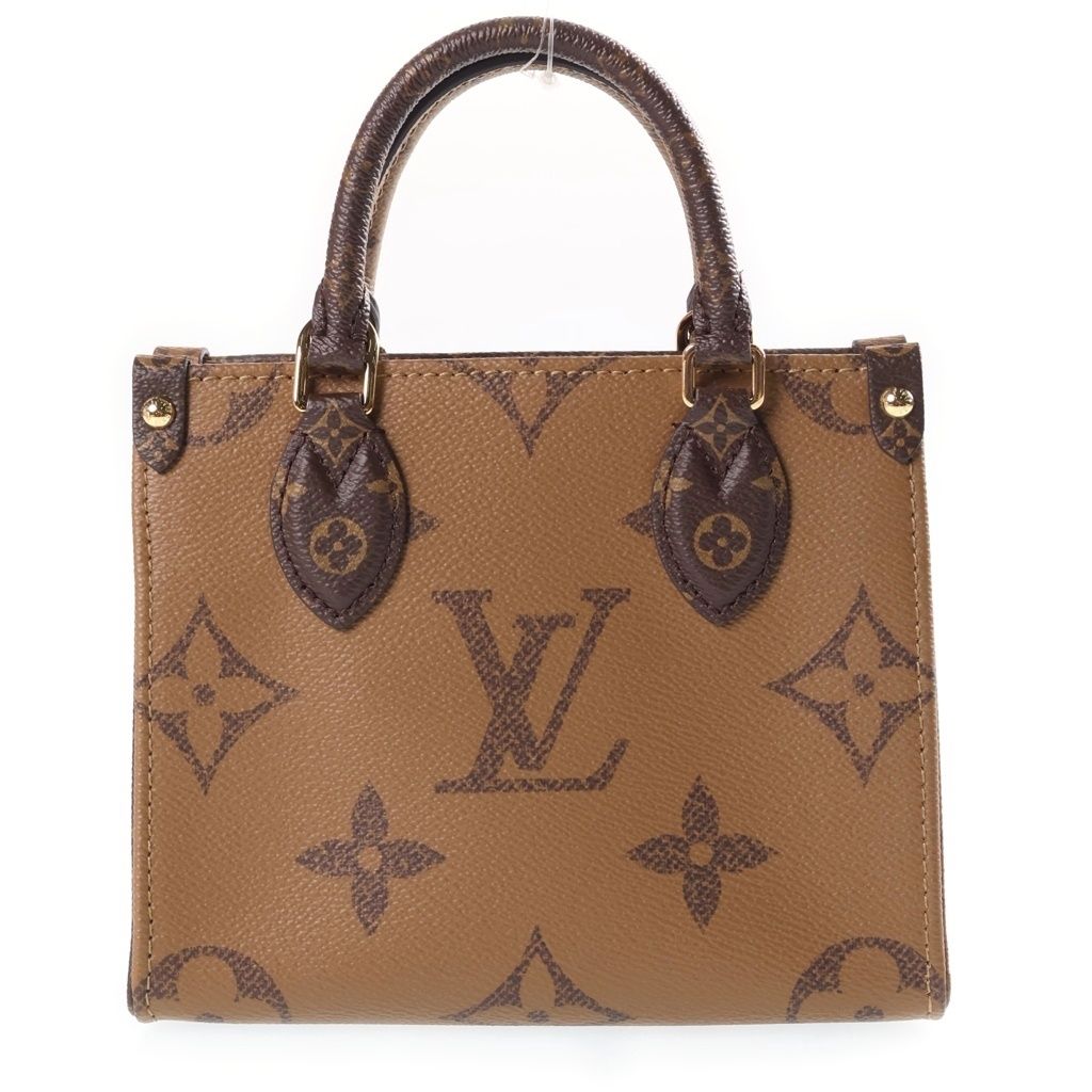 Louis Vuitton Monogram Reverse on the Go BB 2-Way Shoulder Bag Brown Leather — view 2