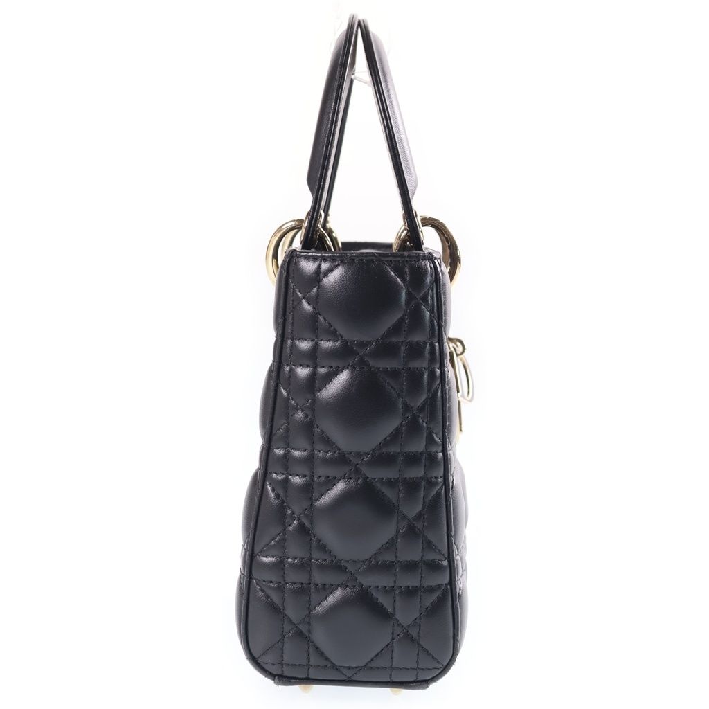 Dior My Medium 2-Way Shoulder Bag Black Lambskin Gold — view 3