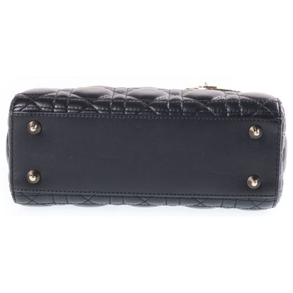 Dior My Medium 2-Way Shoulder Bag Black Lambskin Gold — view 4