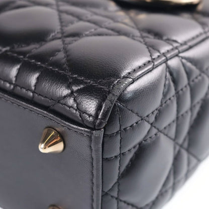 Dior My Medium 2-Way Shoulder Bag Black Lambskin Gold — view 5