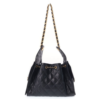 Chanel 25 Small Bag Grained Caviar Gold Black — view 2