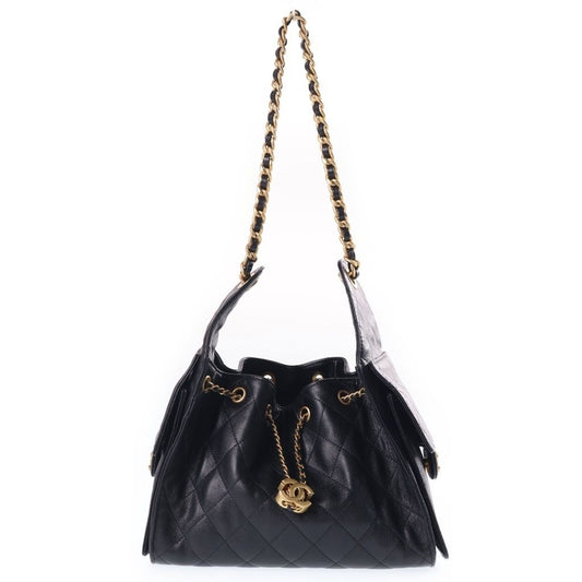 Chanel 25 Small Bag Grained Caviar Gold Black