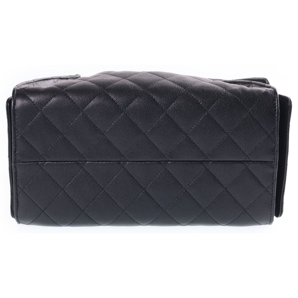 Chanel 25 Small Bag Grained Caviar Gold Black — view 4