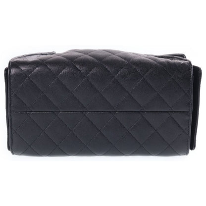 Chanel 25 Small Bag Grained Caviar Gold Black — view 4