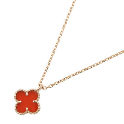 Van Cleef & Arpels Necklace Sweet Alhambra Carnelian 39.5 18k Pink Gold