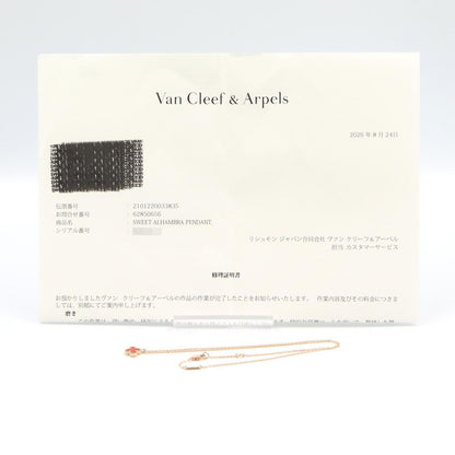 Van Cleef & Arpels Necklace Sweet Alhambra Carnelian 39.5 18k Pink Gold — view 5