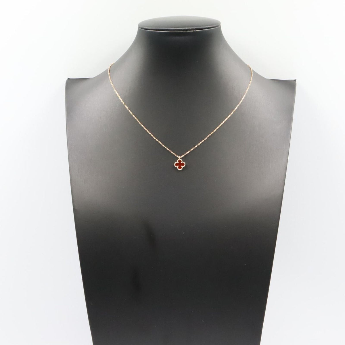 Van Cleef & Arpels Necklace Sweet Alhambra Carnelian 39.5 18k Pink Gold — view 6