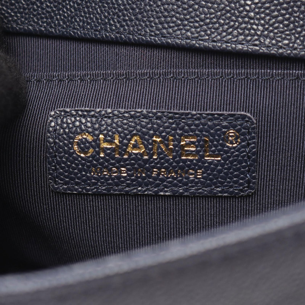 Chanel Shoulder Bag Boy Small Navy Caviar Leather Chain — view 4
