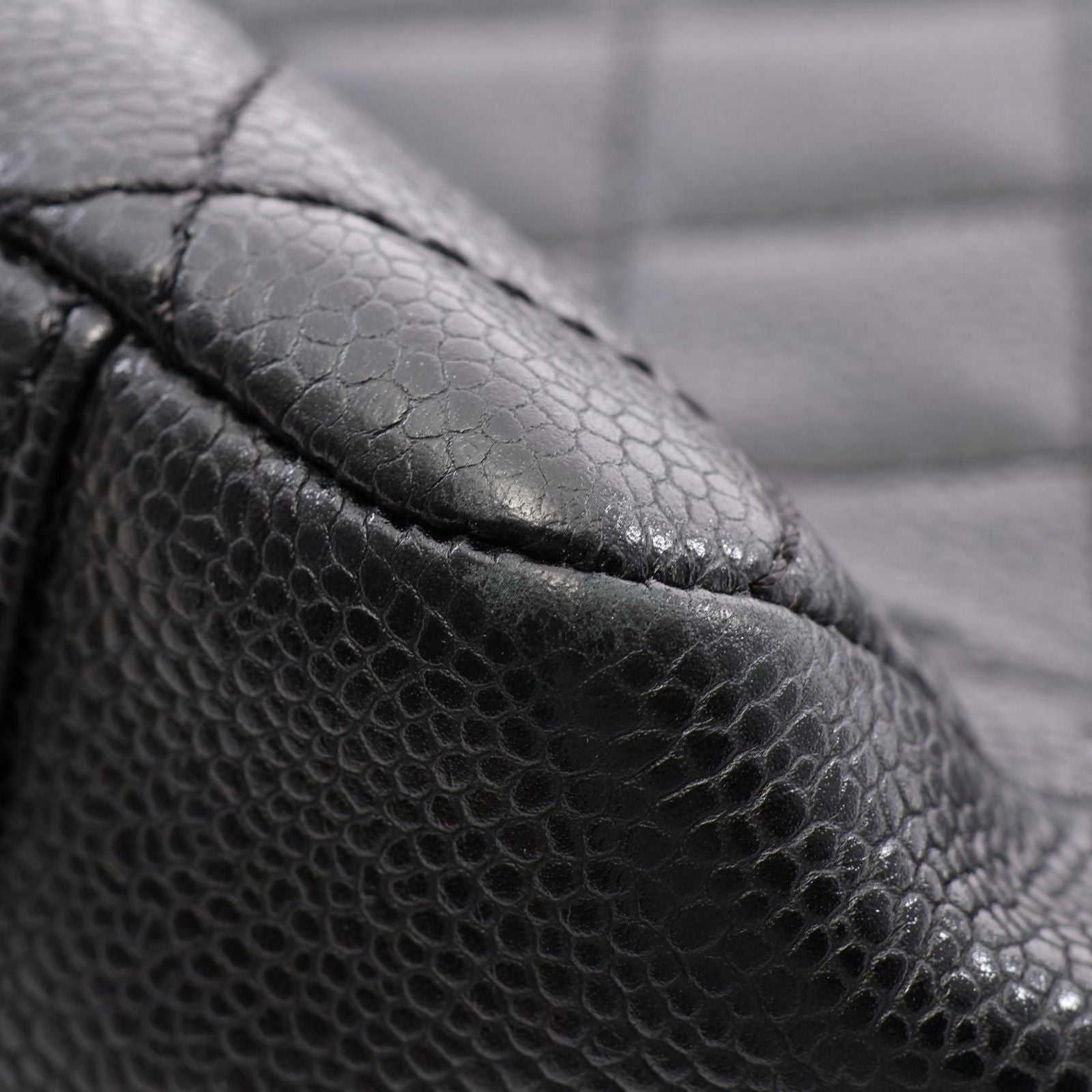 Chanel Tote Quilted Grand Shopping GST Black Caviar Leather Chain — view 7