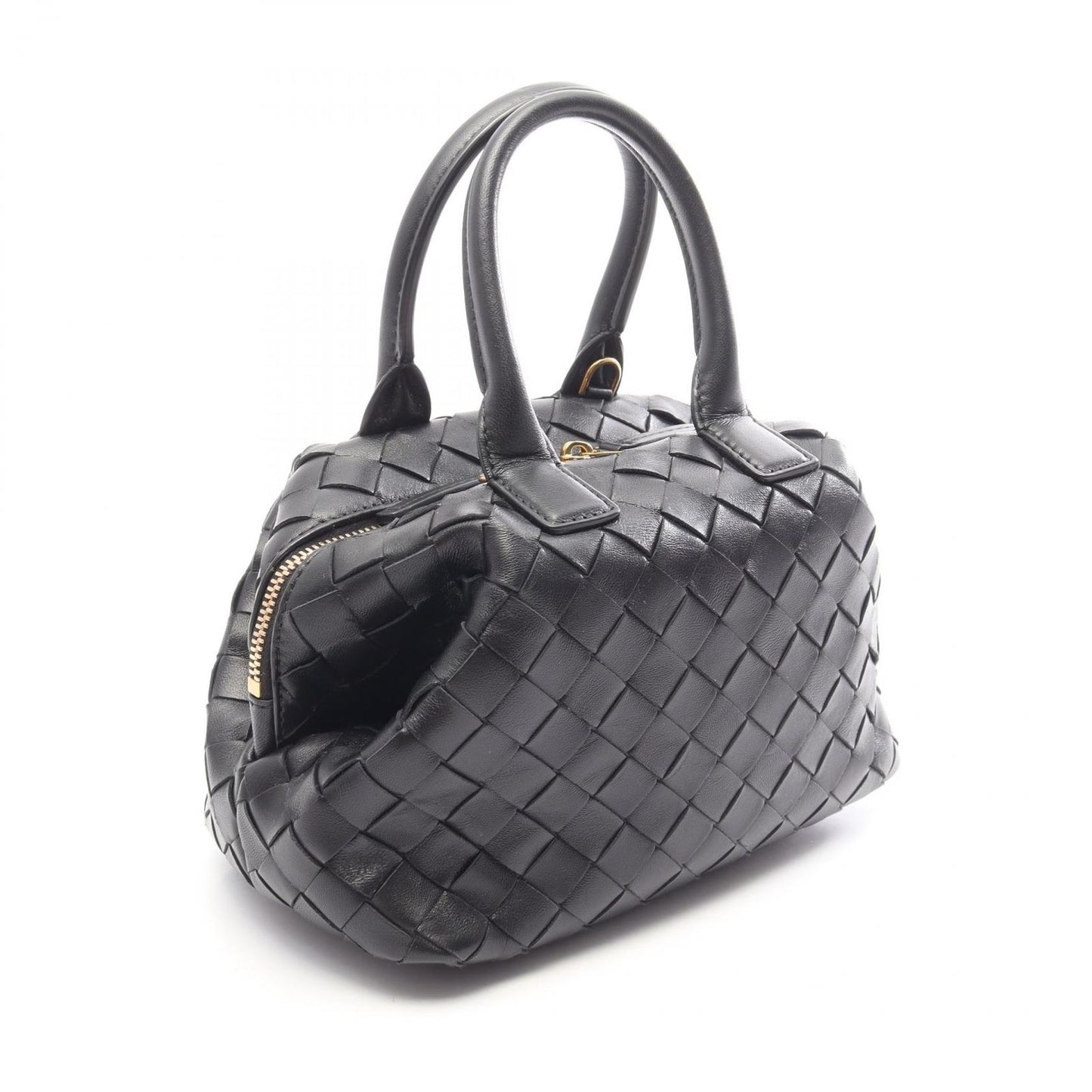 Bottega Veneta Handbag Intrecciato Mini Bauletto Black Leather — view 2