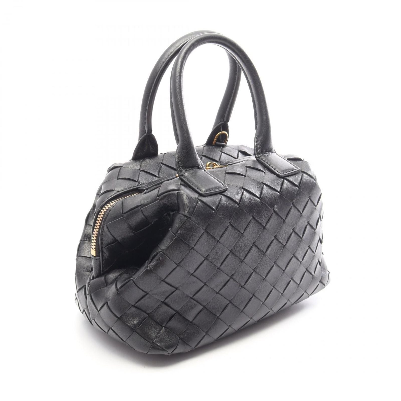 Bottega Veneta Handbag Intrecciato Mini Bauletto Black Leather — view 2