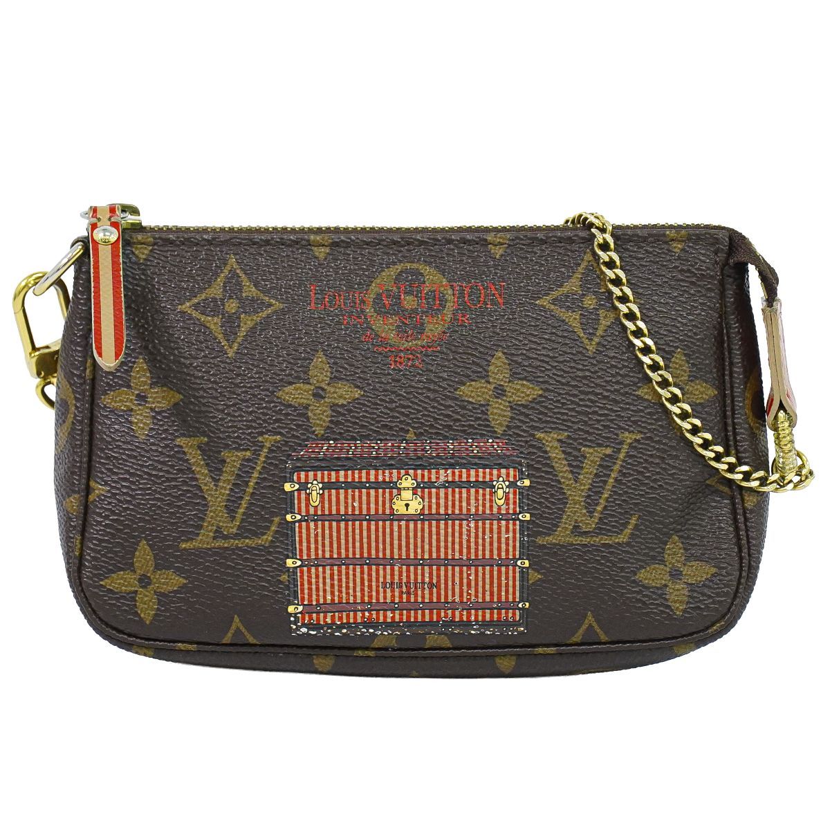 Louis Vuitton LV Mini Pochette Accessoires Trunk & Lock Monogram Pouch Handbag