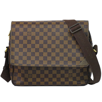 Louis Vuitton LV Shelton MM Damier Ebene Shoulder Bag Brown