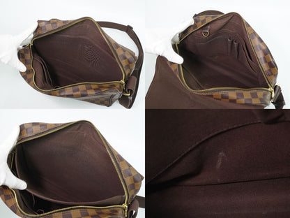 Louis Vuitton LV Shelton MM Damier Ebene Shoulder Bag Brown — view 8
