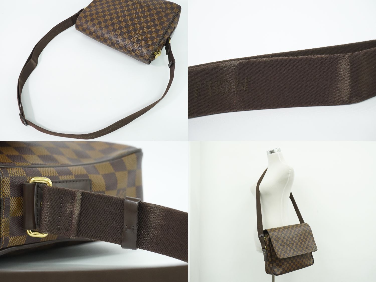 Louis Vuitton LV Shelton MM Damier Ebene Shoulder Bag Brown — view 6