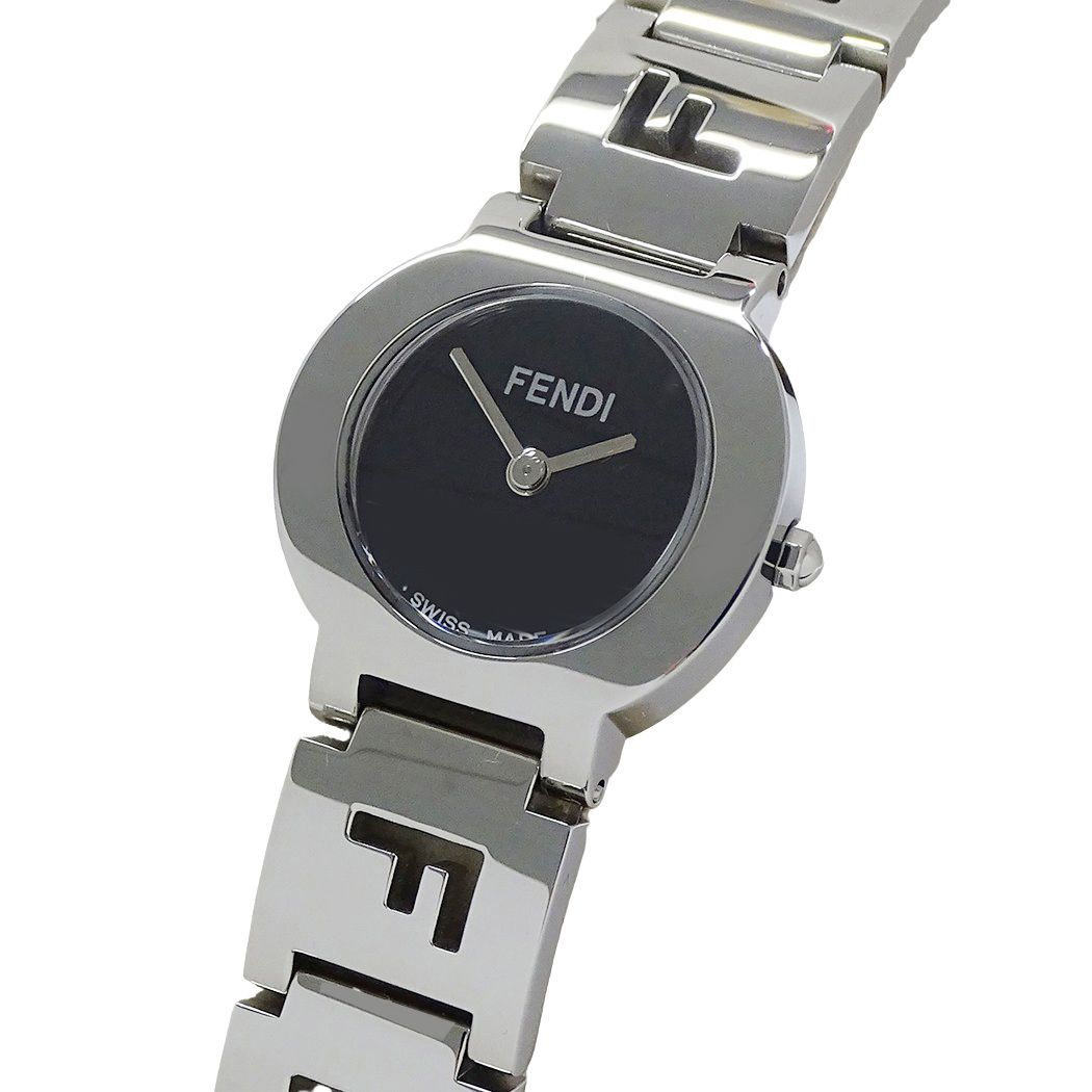 Fendi Watch Orologi Quartz Stainless Steel Silver Black