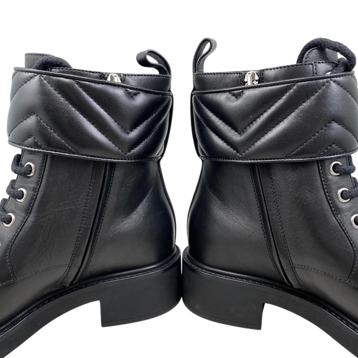 Gucci Boots Double G Ankle Leather Logo Black Gold — view 8