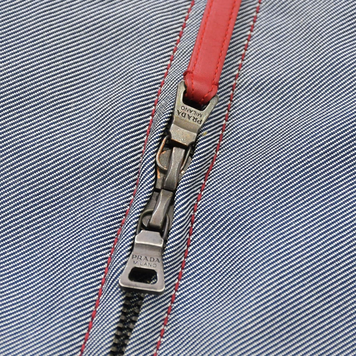 Prada Sport Archive Work Jacket Contrast Stitch Gray Red Double — view 8