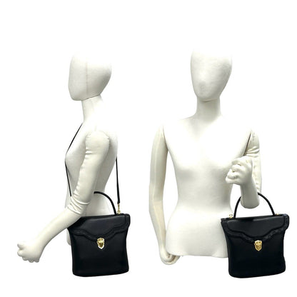 Saint Laurent YSL Logo Cutout Leather 2-Way Shoulder Bag Black — view 2