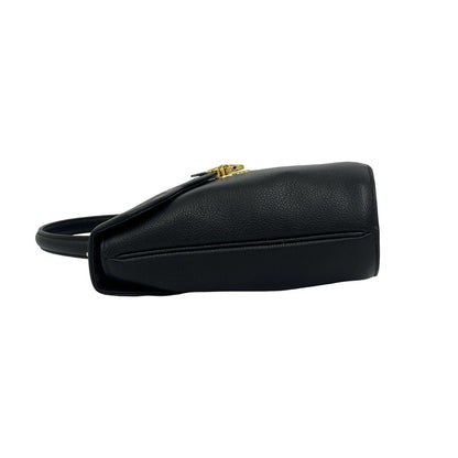 Saint Laurent YSL Logo Cutout Leather 2-Way Shoulder Bag Black — view 5