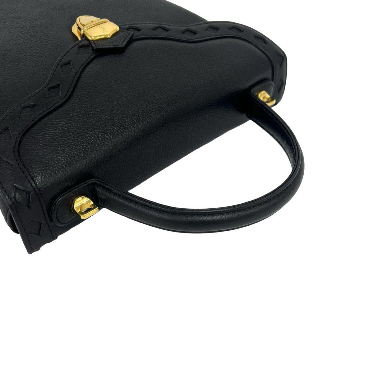 Saint Laurent YSL Logo Cutout Leather 2-Way Shoulder Bag Black — view 4
