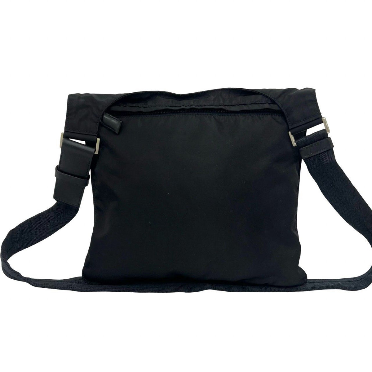 Prada Tessuto Pocono Nylon Leather Shoulder Bag Crossbody Black — view 3