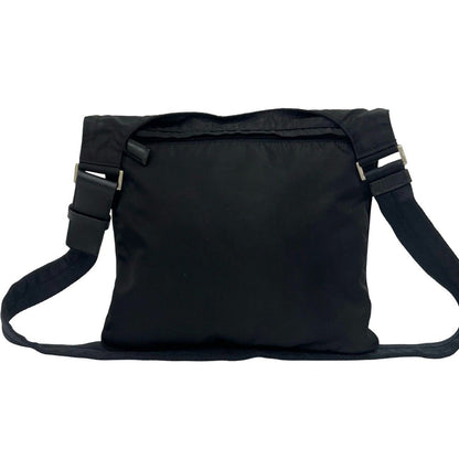 Prada Tessuto Pocono Nylon Leather Shoulder Bag Crossbody Black — view 3