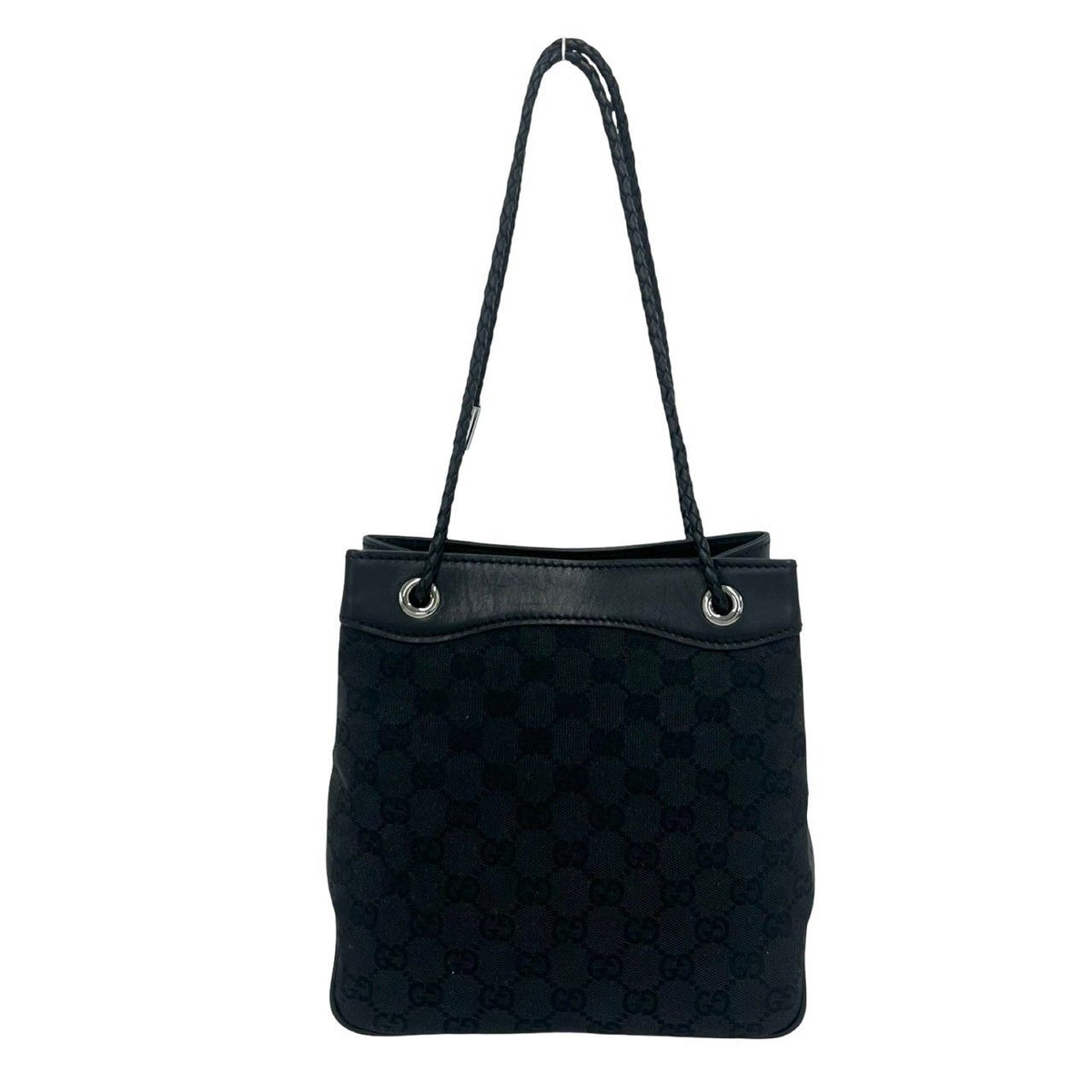 Gucci GG Logo Pattern Canvas Leather Shoulder Bag Mini Black — view 3