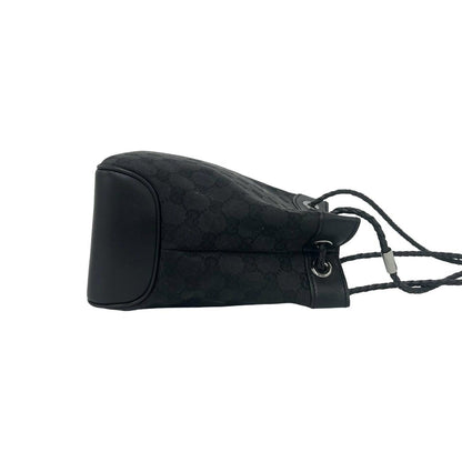 Gucci GG Logo Pattern Canvas Leather Shoulder Bag Mini Black — view 6