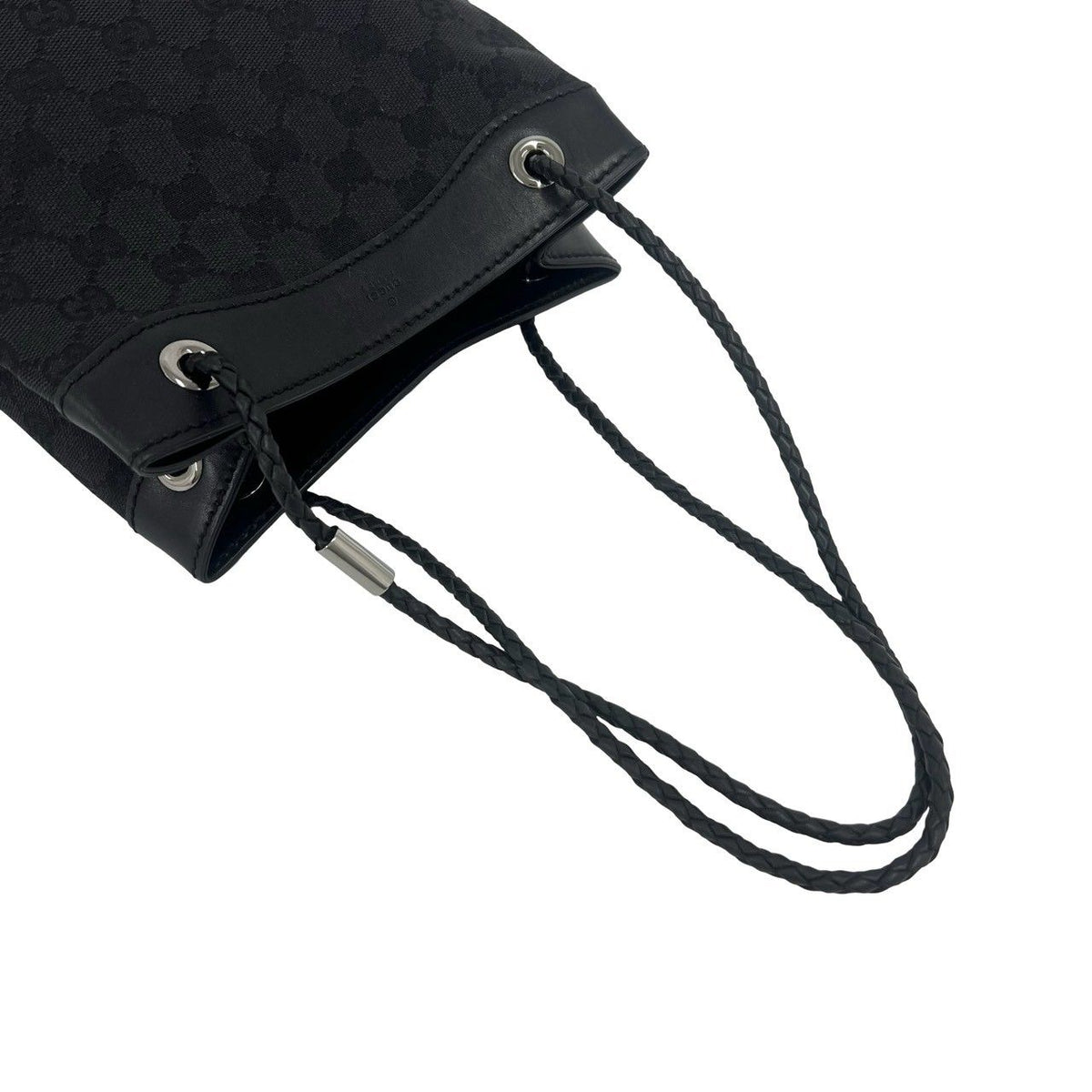 Gucci GG Logo Pattern Canvas Leather Shoulder Bag Mini Black — view 4