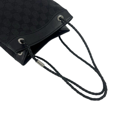 Gucci GG Logo Pattern Canvas Leather Shoulder Bag Mini Black — view 4
