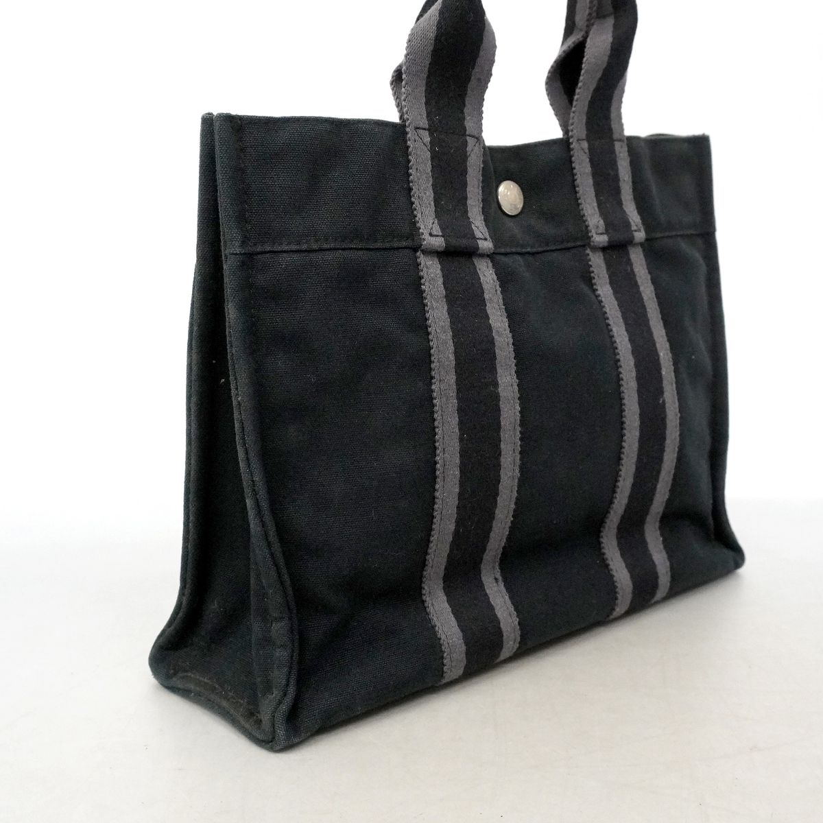 Hermes Tote Fourre Tout PM Canvas Black Silver — view 2