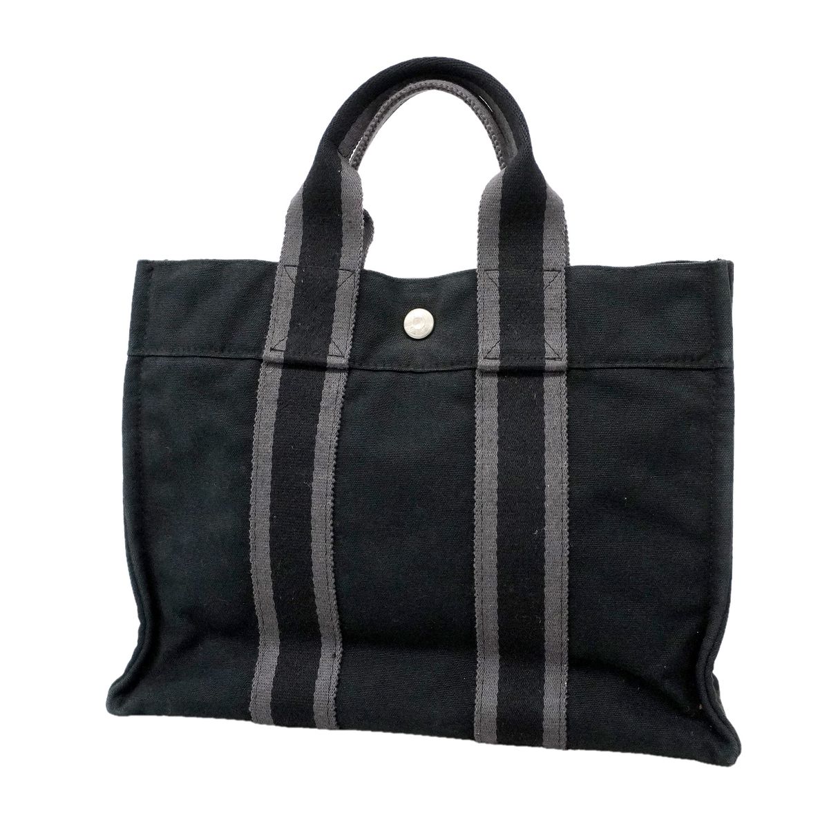 Hermes Tote Fourre Tout PM Canvas Black Silver