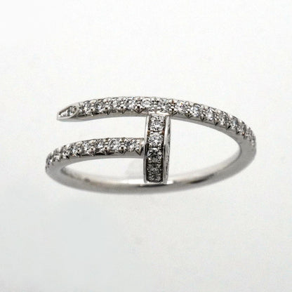 Cartier Ring Juste Un Clou SM Semi Pave 18k White Gold Diamond — view 2