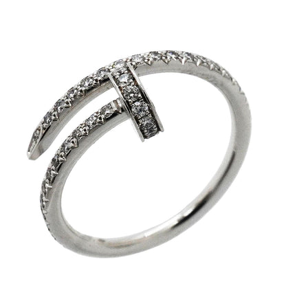Cartier Ring Juste Un Clou SM Semi Pave 18k White Gold Diamond