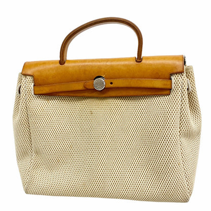 Hermes Handbag Herbag PM Toile GM Natural Silver