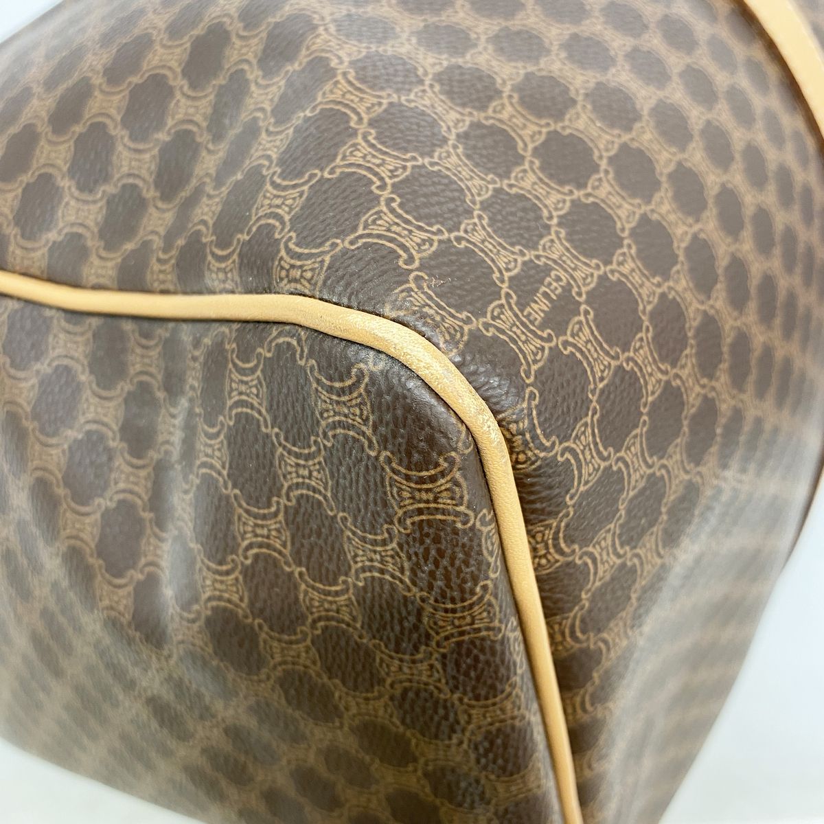 Celine Boston Bag Macadam Brown Gold — view 6