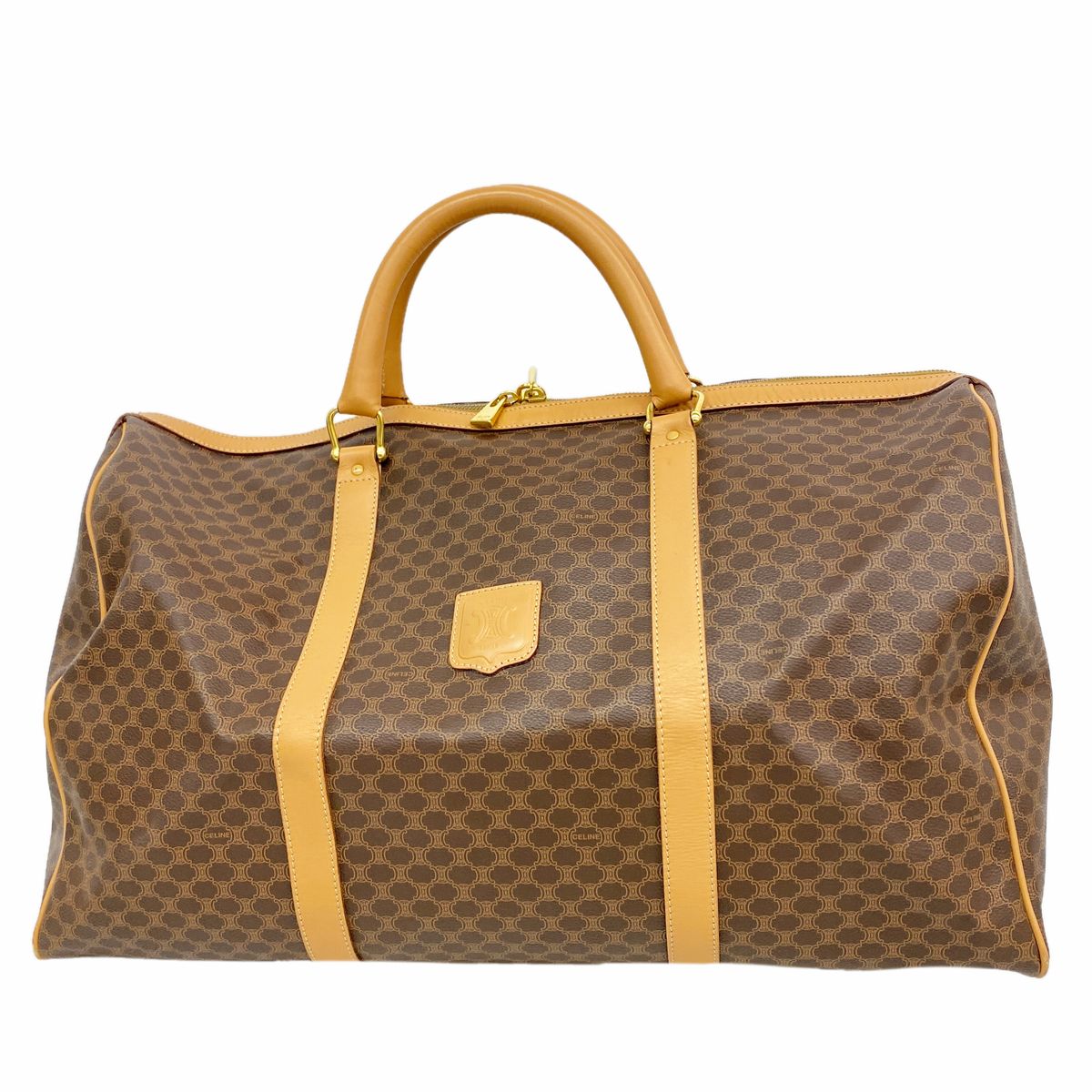 Celine Boston Bag Macadam Brown Gold