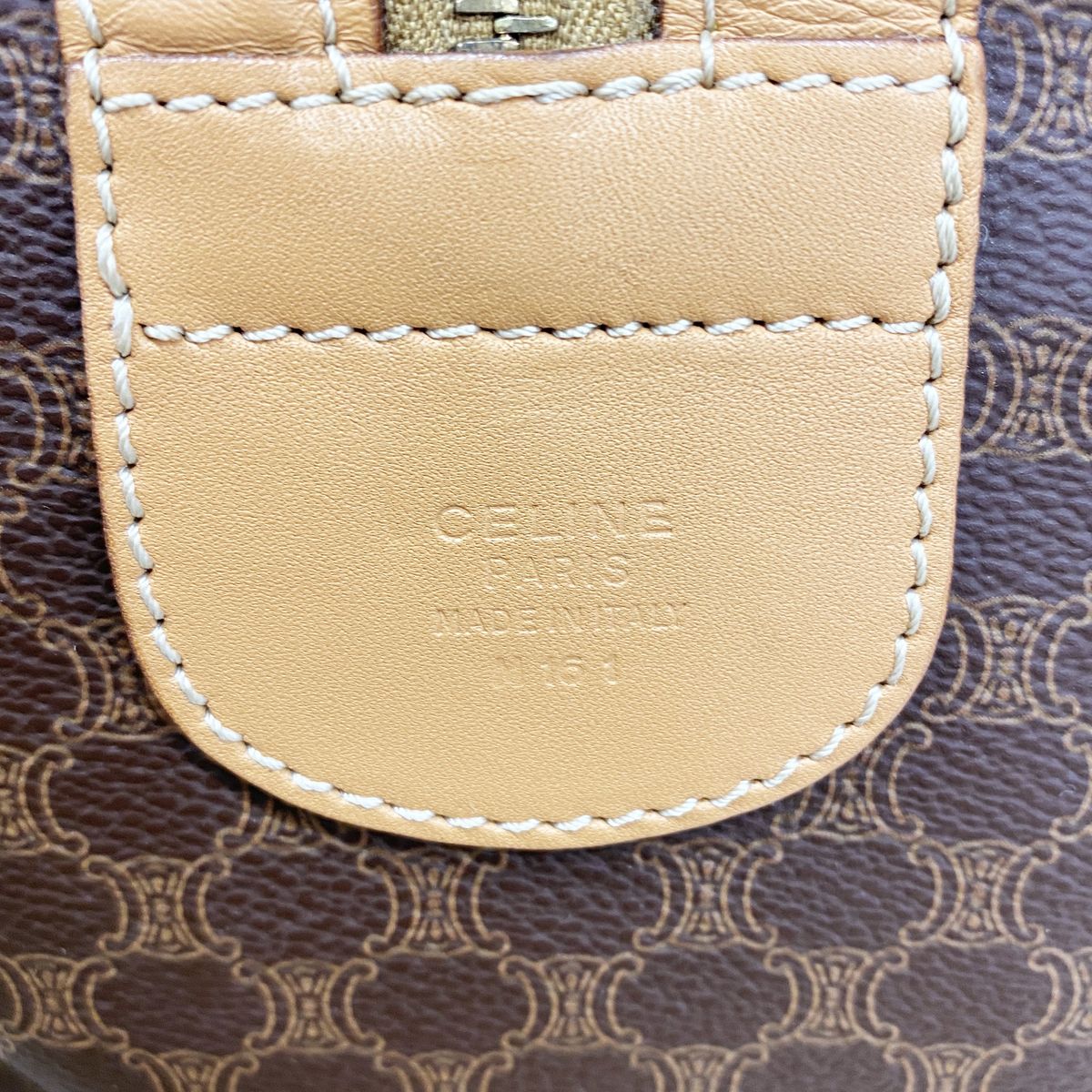 Celine Boston Bag Macadam Brown Gold — view 5
