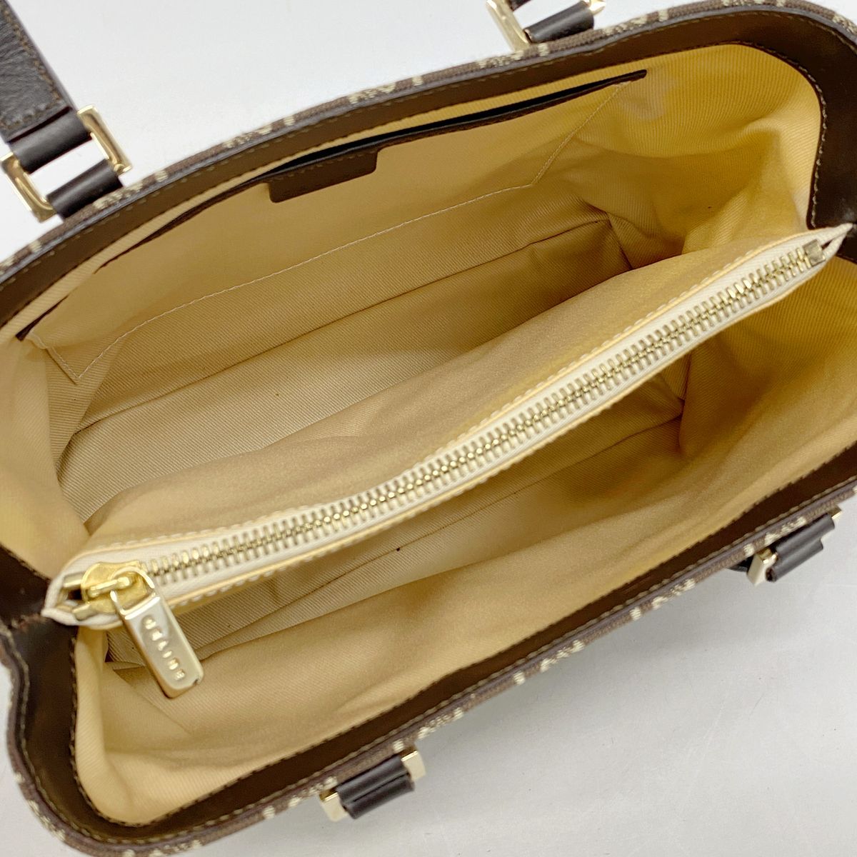 Celine Handbag C Macadam Canvas Brown Gold — view 4