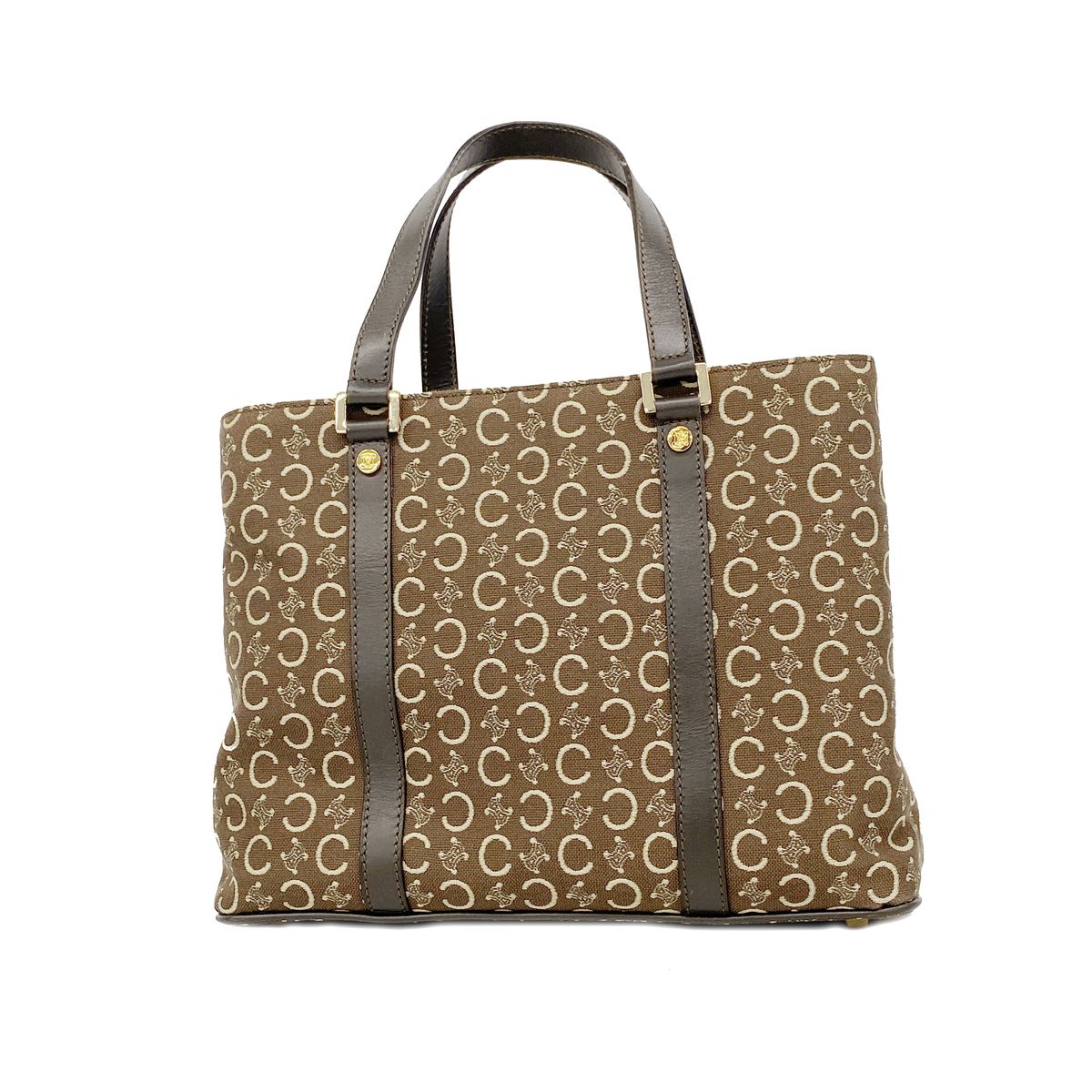 Celine Handbag C Macadam Canvas Brown Gold