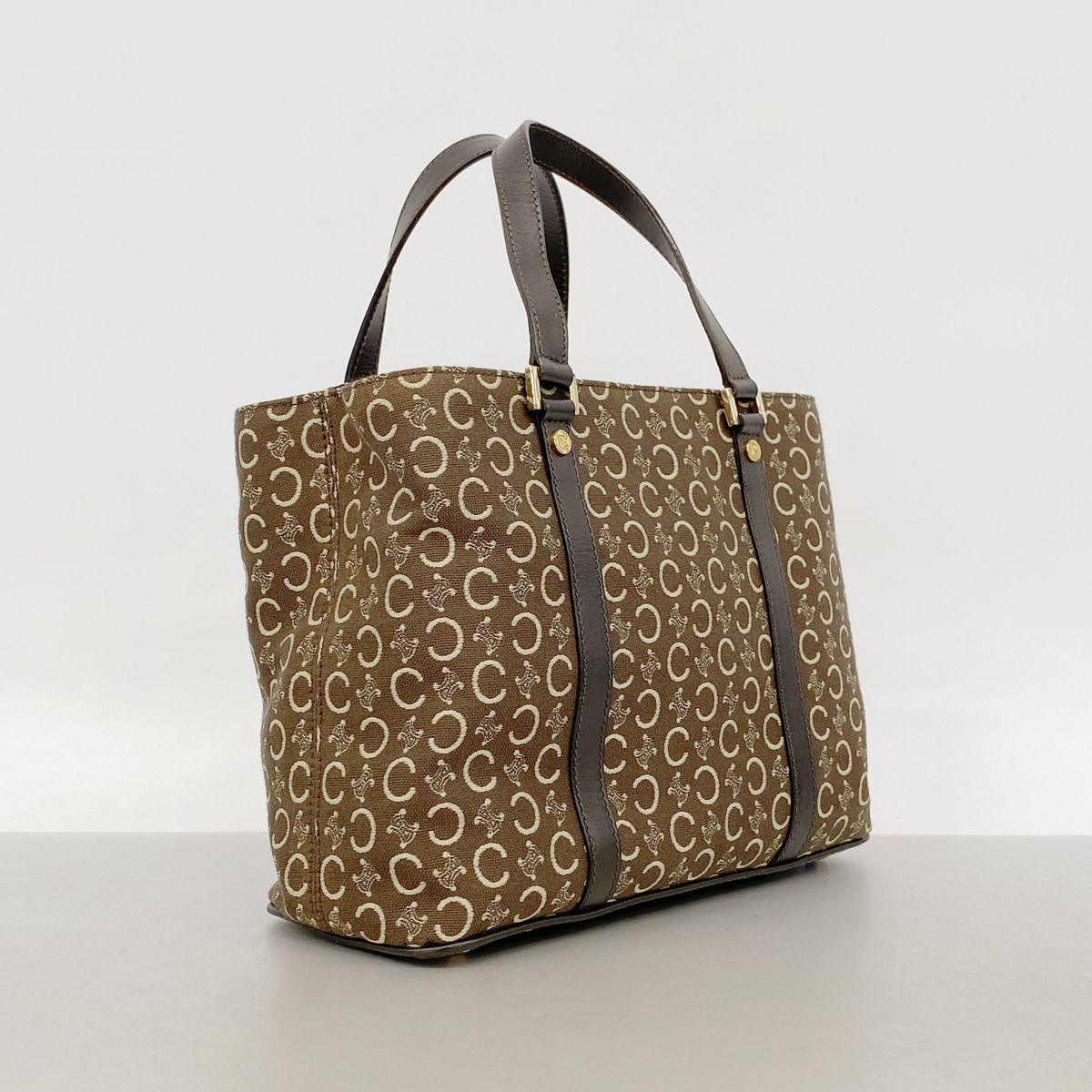 Celine Handbag C Macadam Canvas Brown Gold — view 2