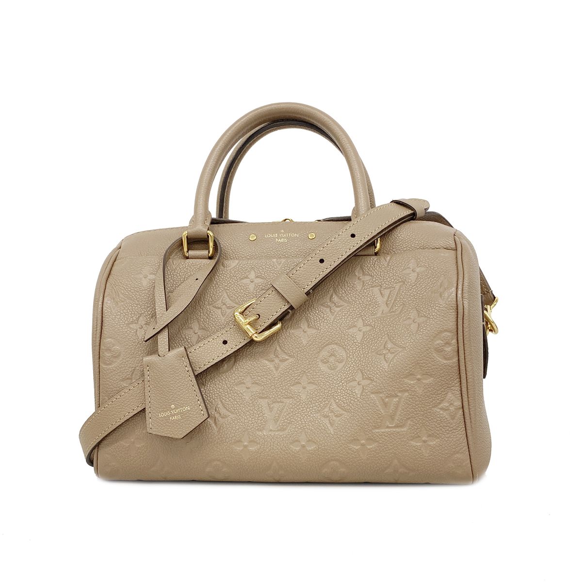 Louis Vuitton Handbag Monogram Empreinte Speedy Bandouliere 25 Taupe Glace