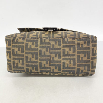 Fendi Handbag Zucca Mamma Bucket Nylon Canvas Brown Silver — view 3