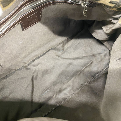 Fendi Handbag Zucca Mamma Bucket Nylon Canvas Brown Silver — view 4