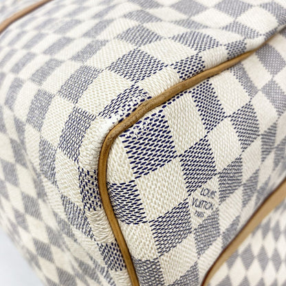 Louis Vuitton Boston Bag Damier Azur Keepall Bandouliere 55 White — view 6